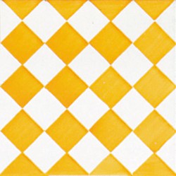 Rajola Arlequí groc 20x20 cm Ceràmica l´Antiga
