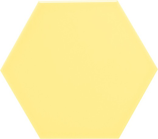 Azulejo Hexagonal 11x13 color Amarillo claro brillo 54 piezas 0,70 m2/Caja Complementto