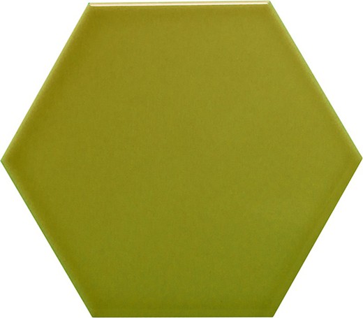 Zeshoekige tegel 11x13 glanzend Avocado kleur 54 stuks 0,70 m2/doos Complement