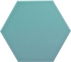 Rajola Hexagonal 11x13 color Blau cel brillant 54 peces 0,70 m2/Caixa Complement