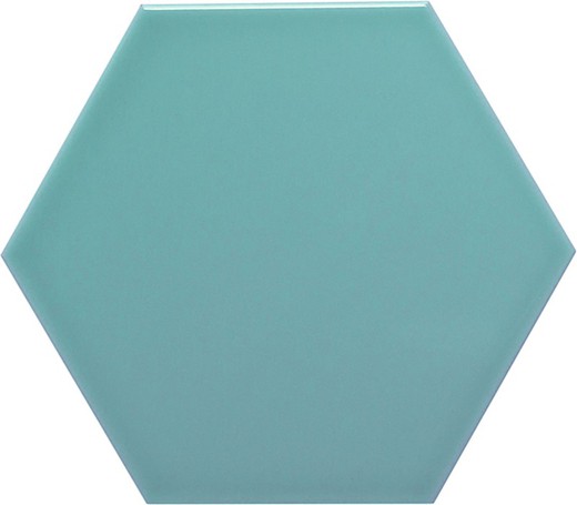 Azulejo Hexagonal 11x13 color Azul cielo brillo 54 piezas 0,70 m2/Caja Complementto