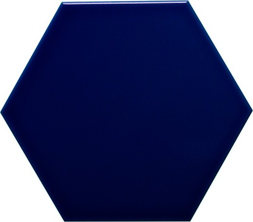 Azulejo Hexagonal 11x13 color Azul victoriano brillo 54 piezas 0,70 m2/Caja Complementto