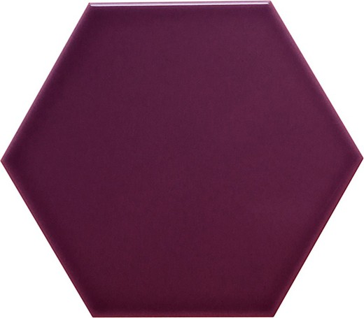 Sechseckige Fliese 11x13 glänzend Farbe Aubergine 54 Stück 0,70 m2/Karton Ergänzung