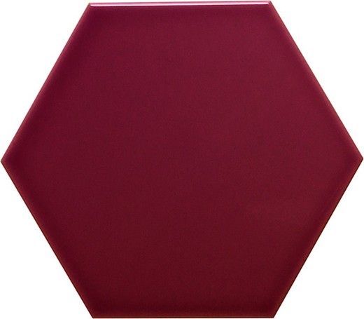 Zeshoekige tegel 11x13 glans Bordeaux kleur 54 stuks 0,70 m2/doos Complement