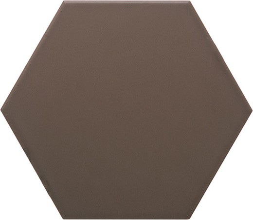 Azulejo Hexagonal 11x13 color Chocolate mate 54 piezas 0,70 m2/Caja Complementto
