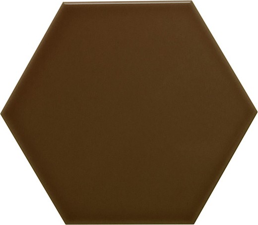 Zeshoekige tegel 11x13 glans Moca kleur 54 stuks 0,70 m2/doos Complement