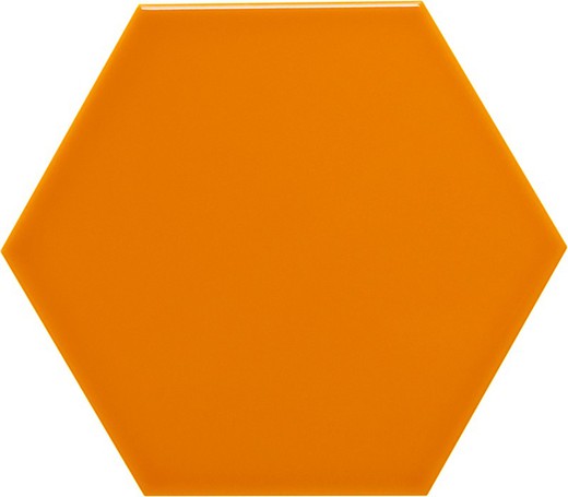 Sechseckige Fliese 11x13 Hellorange glänzende Farbe 54 Stück 0,70 m2/Karton Ergänzung