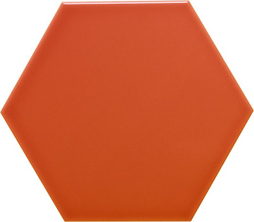 Zeshoekige tegel 11x13 Glanzend donkeroranje kleur 54 stuks 0,70 m2/doos Complement