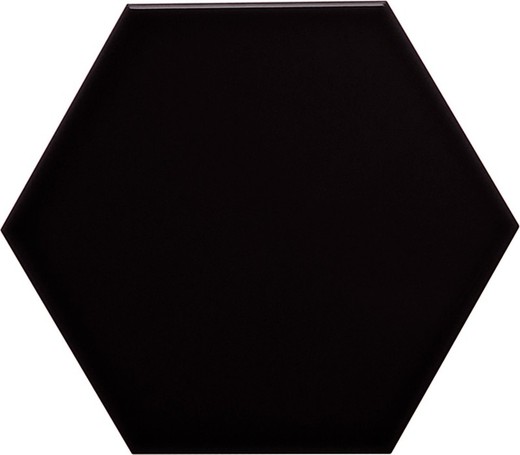 Azulejo Hexagonal 11x13 color Negro brillo 54 piezas 0,70 m2/Caja Complementto