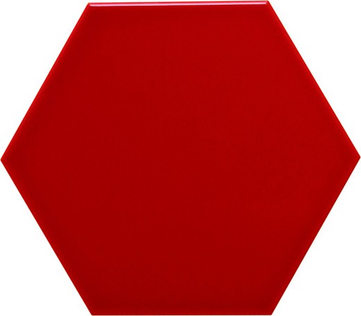Azulejo Hexagonal 11x13 color Rojo brillo 54 piezas 0,70 m2/Caja Complementto