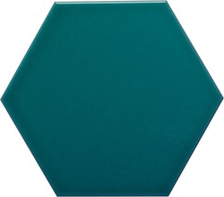Zeshoekige tegel 11x13 Turquoise glans kleur 54 stuks 0,70 m2/doos Complement