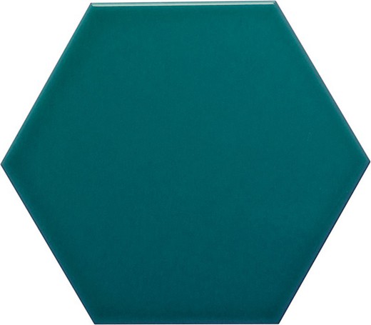 Azulejo Hexagonal 11x13 color Turquesa brillo 54 piezas 0,70 m2/Caja Complementto