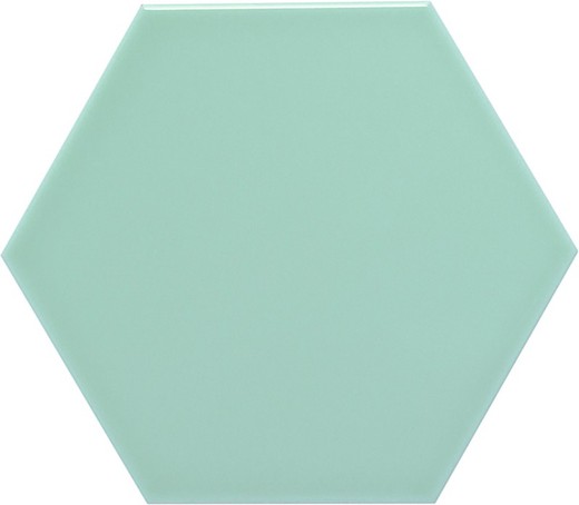 Tuile hexagonale 11x13 Couleur vert aigue-marine brillant 54 pièces 0,70 m2/Boîte Complément