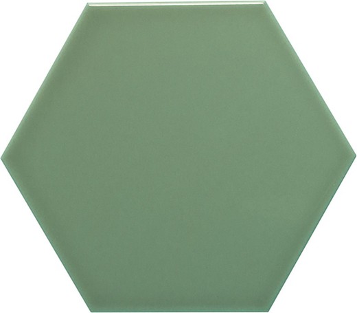 Sechseckige Fliese 11x13 Glänzende dunkelgrüne Farbe 54 Stück 0,70 m2/Karton Ergänzung