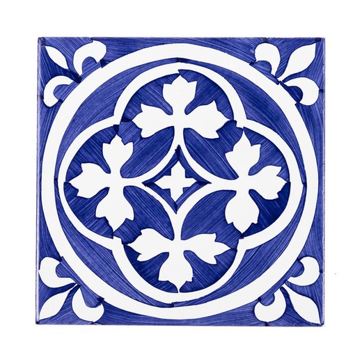 Ladrilho hidráulico Almedijar azul 14x14 cm Ceramica Lantiga