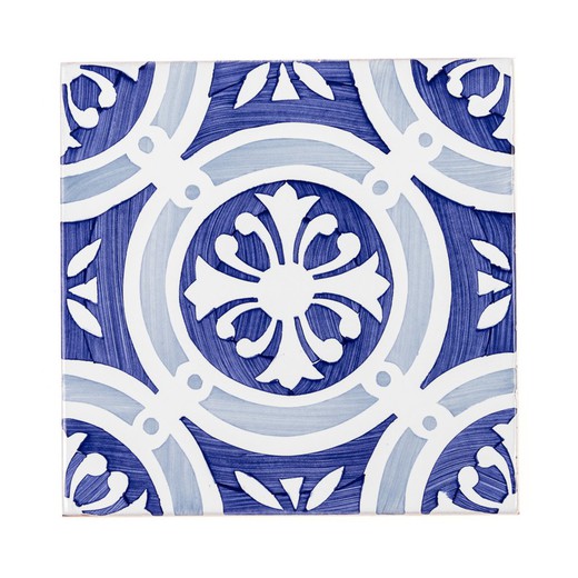 Azulejo hidraulico Morella azul 14x14 cm Ceramica Lantiga