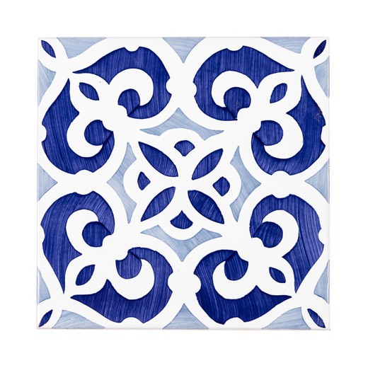 Carrelage hydraulique Sitjes bleu 14x14 cm Ceramica Lantiga