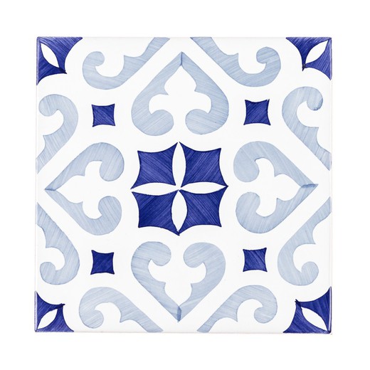 Rajola hidràulica Vinaròs blava 14x14 cm Ceramica Lantiga