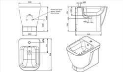 WC + Bidet sans couvercle LOOK UNISAN — Azulejossola