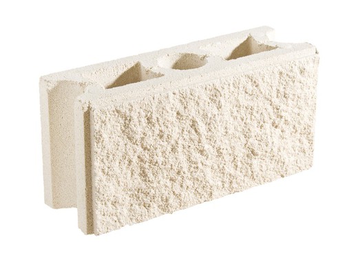 2-sided concrete block Split white 20x20x40 Arosa Verniprens