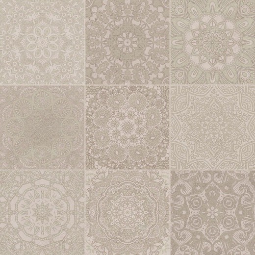 Scatola in porcellana Mandala Beige 60x60 1.4m2 4 pezzi Apavisa