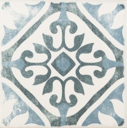 Azulejo hidraulico Almazora azul 14x14 cm Ceramica Lantiga — Azulejossola