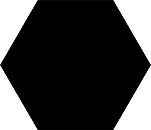 Sechseckige Porzellanbox 22x25 Basic Schwarz matt 1,04m2 / Codicer Box