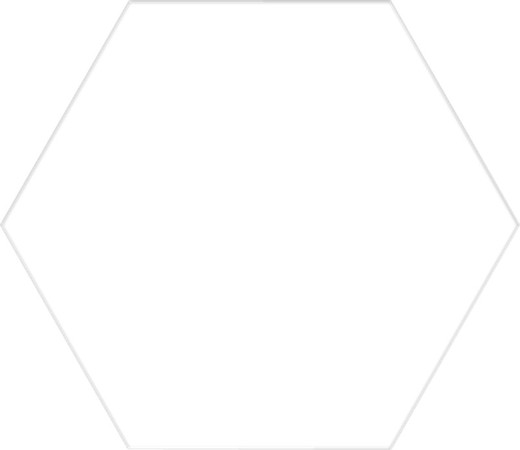 Sechseckige Porzellanbox 22x25 Basic White matt 1,04m2 / Codicer Box