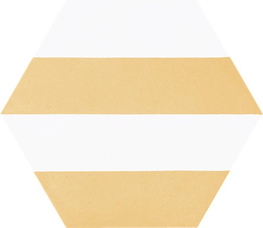 Sześciokątny pojemnik porcelanowy 22x25 Porto Capri Żółty mat 1,04m2 / pudełko Codicer