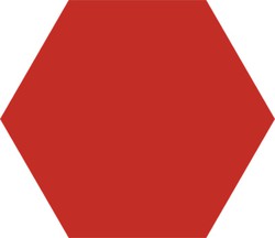 Sechseckige Porzellanbox 22x25 Basic Red matt 1,04m2 / Codicer Box