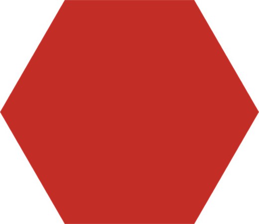 Zeshoekige porseleinen doos 22x25 Basic Red mat 1,04m2 / Codeerbox