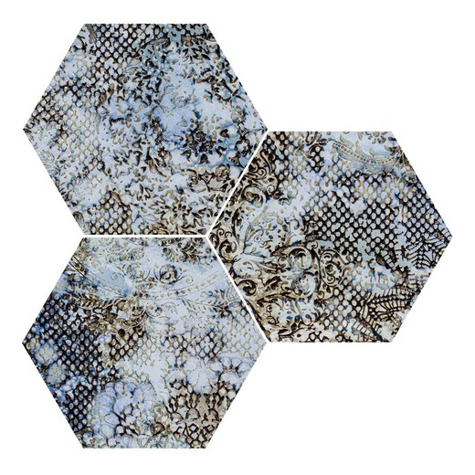 Caja Porcelánico Rectificado Hexagonal 25x29 Blue Inedita 17 Piezas 0,93m2 Apavisa