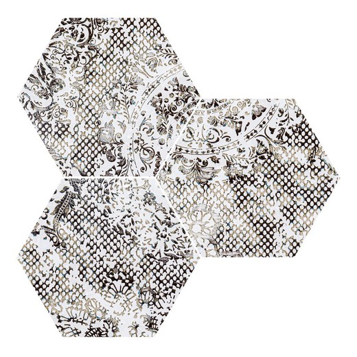 Hexagonal Rectified Porslinlåda 25x29 Vit Inedita 17 bitar 0,93m2 Apavisa