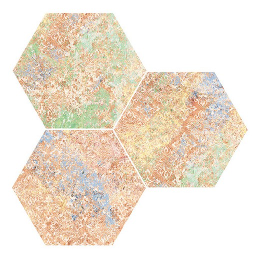 Caja Porcelánico Rectificado Hexagonal 25x29 Red Emotion 17 Piezas 0,93m2 Apavisa