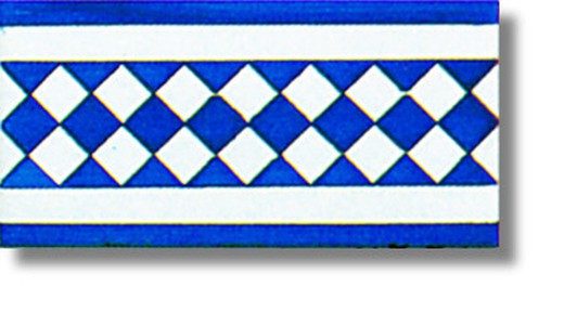 Cenefa 10x20 cm Arlequin azul Ceramica Lantiga