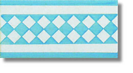 Bordure 10x20 cm Arlequin bleu clair Ceramica Lantiga