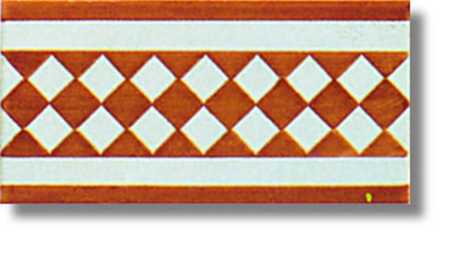 Cenefa 10x20 cm Arlequin Cuero Ceramica Lantiga