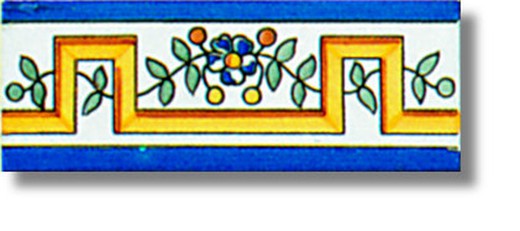 Bordüre 7,5x20 cm Ca13 blau Ceramica Lantiga