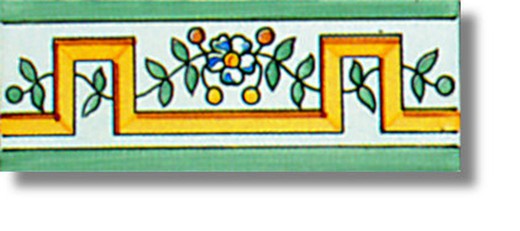 Bordüre 7,5x20 cm Ca13 grün Ceramica Lantiga