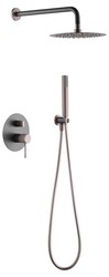 Conjunto de duche embutido Line Gray mate-champagne Imex