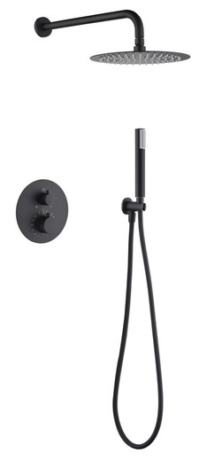 Monza built-in thermostatic shower set matte black GTM039/NG Imex