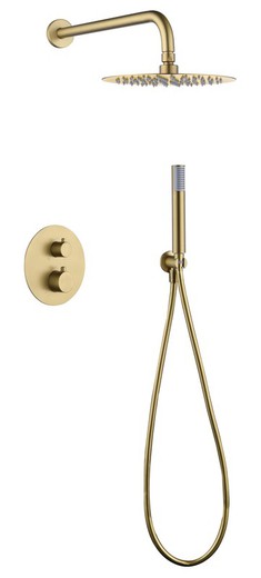 Monza built-in thermostatic shower set brushed gold GTM039/OC Imex
