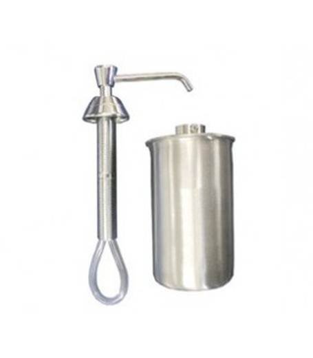 Dosatore di sapone liquido a pulsante in acciaio inox cromato brillante DJ0120C Mediclinics