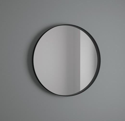 Espelho circular moldura preta Avila Dos