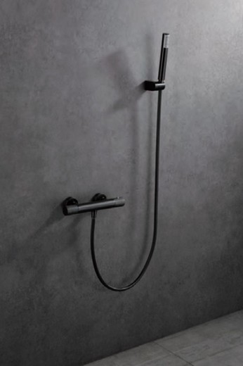 Thermostatic shower faucet Line Black gun-metal Imex