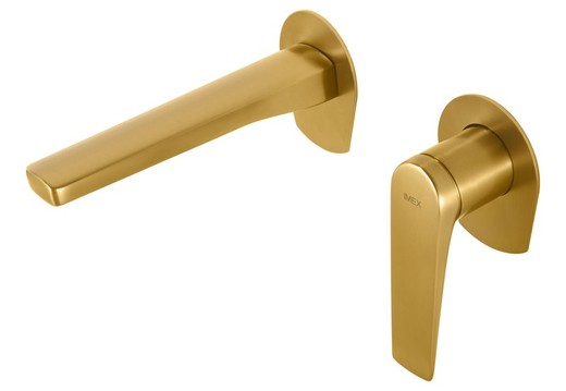 Grifo de lavabo empotrado monomando Delos Oro cepillado GLD055/OC Imex