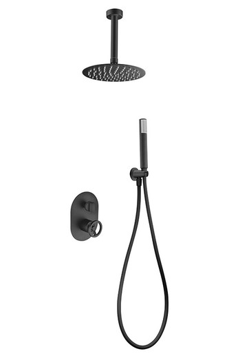 Imex matt black Vesubio built-in shower tap