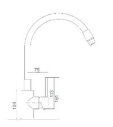 Grifería de cocina flexible Lanzarote acabado cromado/negro Ref GCE015 Imex  — Azulejossola