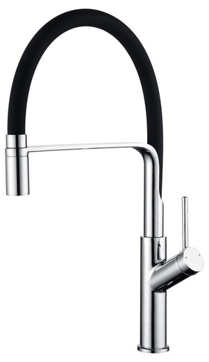 Sena black + chrome sink tap with flexible swivel spout Ref.