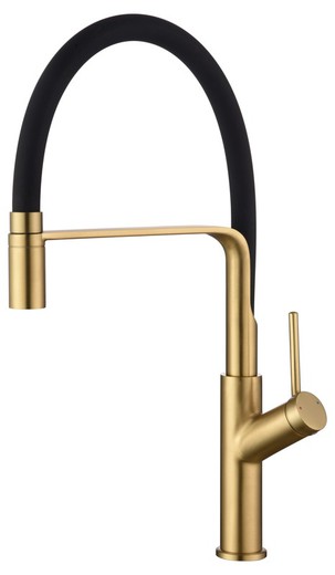 Sena sink tap black + brushed gold with flexible swivel spout Ref. GCE022/OC Imex